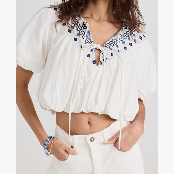 NWOT FP FREE PEOPLE
Joni Embroidered Top - Blue & White - Picture 2 of 10